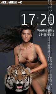 Girl & tiger theme screenshot