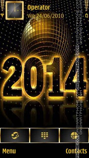 Golden Happy New Year 2014 theme screenshot