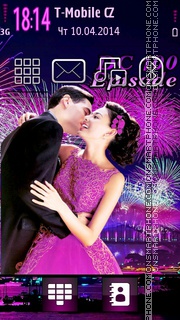 Romantic Fireworks theme screenshot