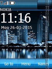 Night Skyscrapers Reflections theme screenshot