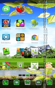 Sky and Village theme screenshot