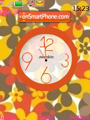 Swf Flower Clock theme screenshot