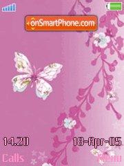 Pink butterfly theme screenshot