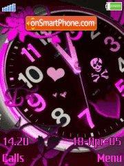 Pink Clock theme screenshot