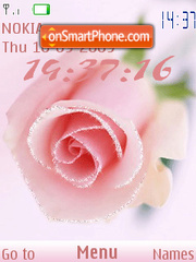 Rose clock animated theme screenshot